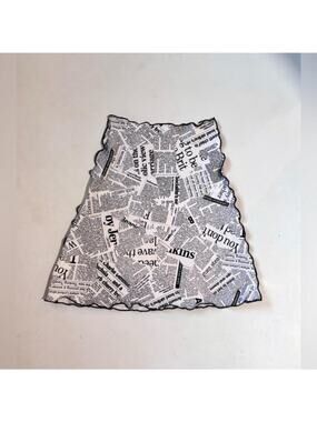 Haystacks Retro Black and White Newspaper Print Skirt
